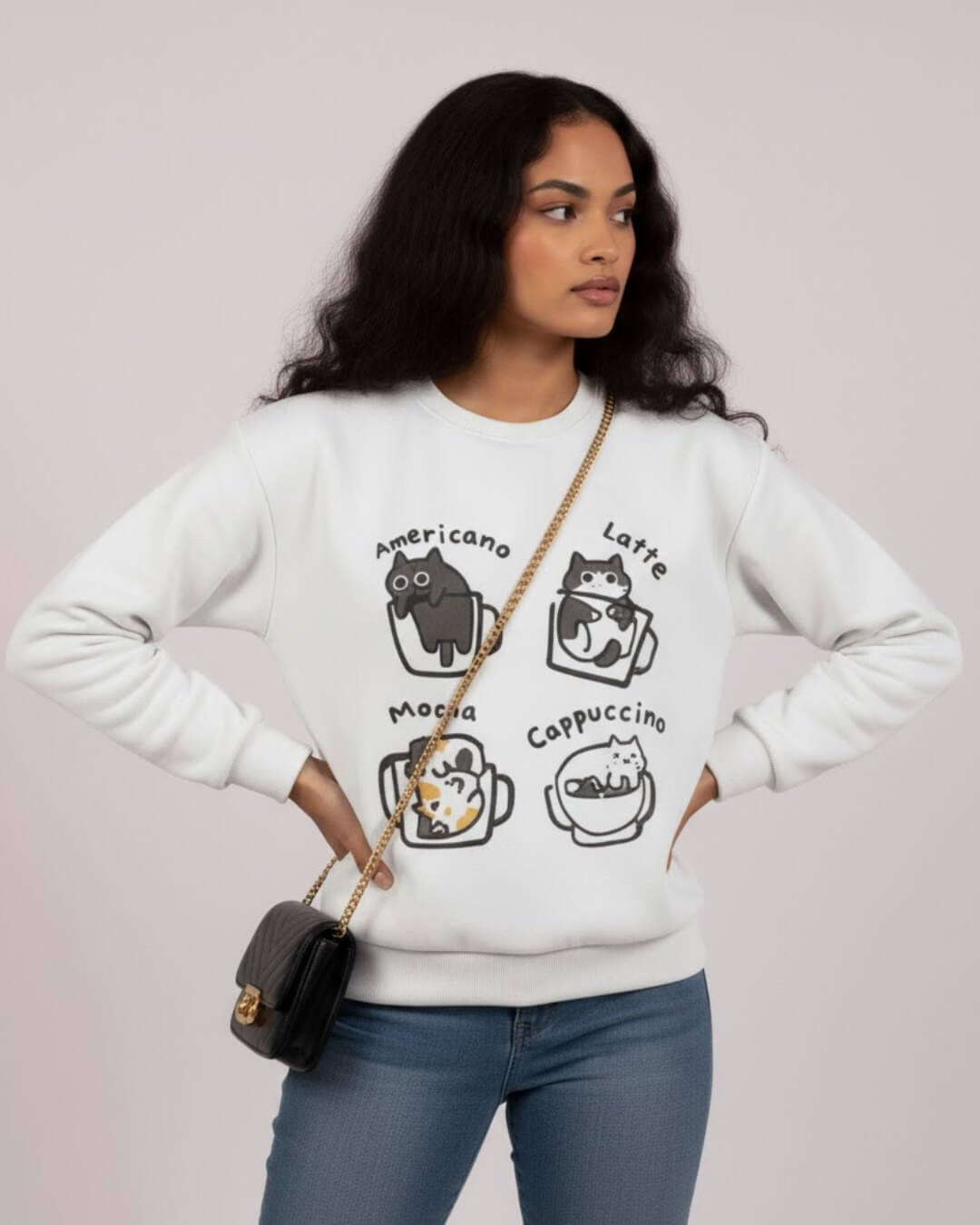 Coffee Lovers Cat Edition – Cozy Sweatshirt