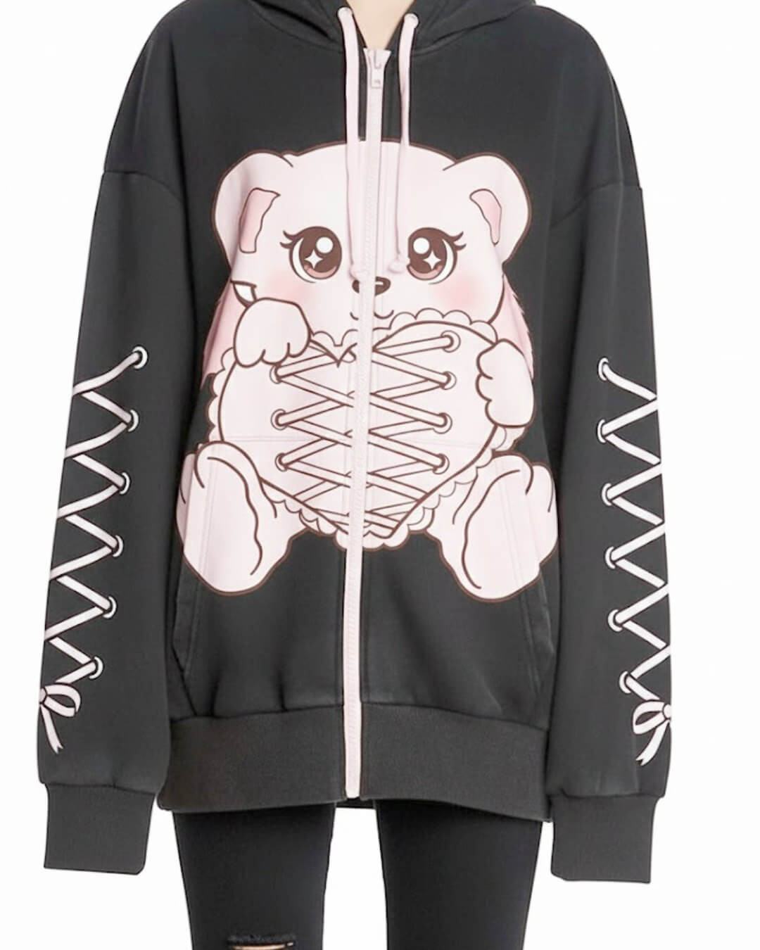 Scary Bear Zipper Hoodie – Winter Streetwear Edition