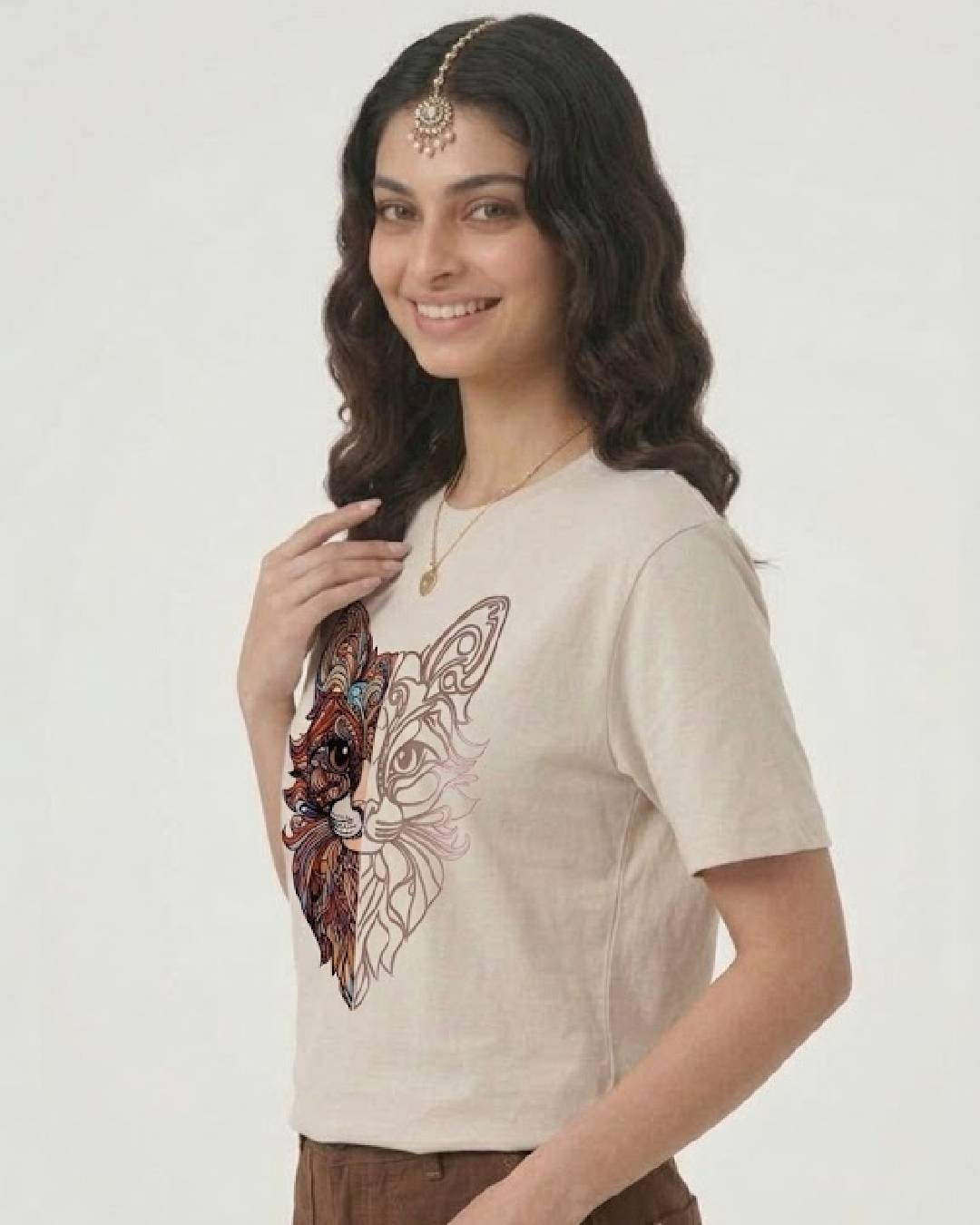 Boho Fox Graphic Relax Fit T-Shirt