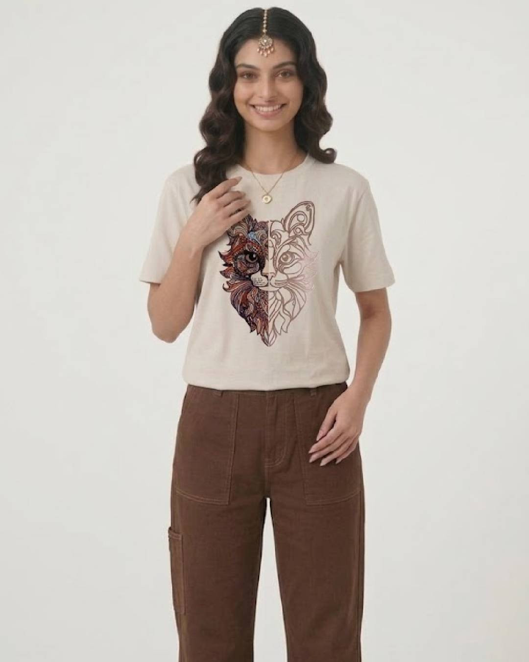 Boho Fox Graphic Relax Fit T-Shirt